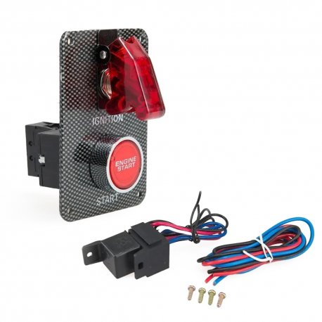 Универсальная панель зажигания с кнопкой START и тумблером (под карбон)