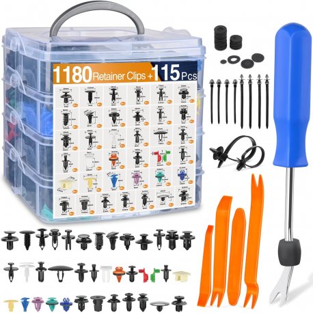 Набір автомобільних кліпс із інструментом для зняття обшивки (1180 предметів)