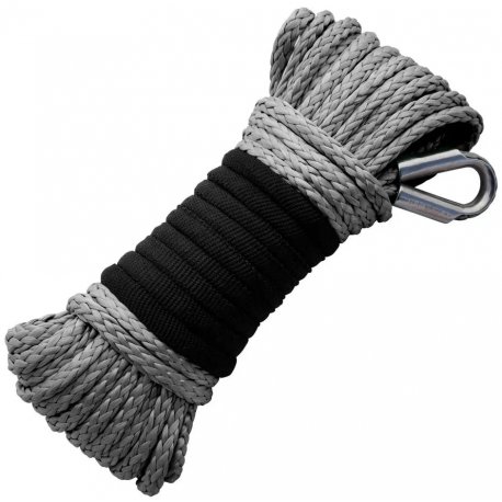 Комплект синтетичного (кевларового) троса PROwinch 12мм 26 метров (Сірий)