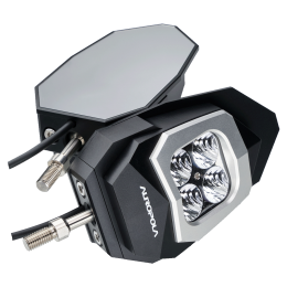 Комплект боковых зеркал с LED фарами AURORA для UTV/ATV (Ближний белый свет, 40W)